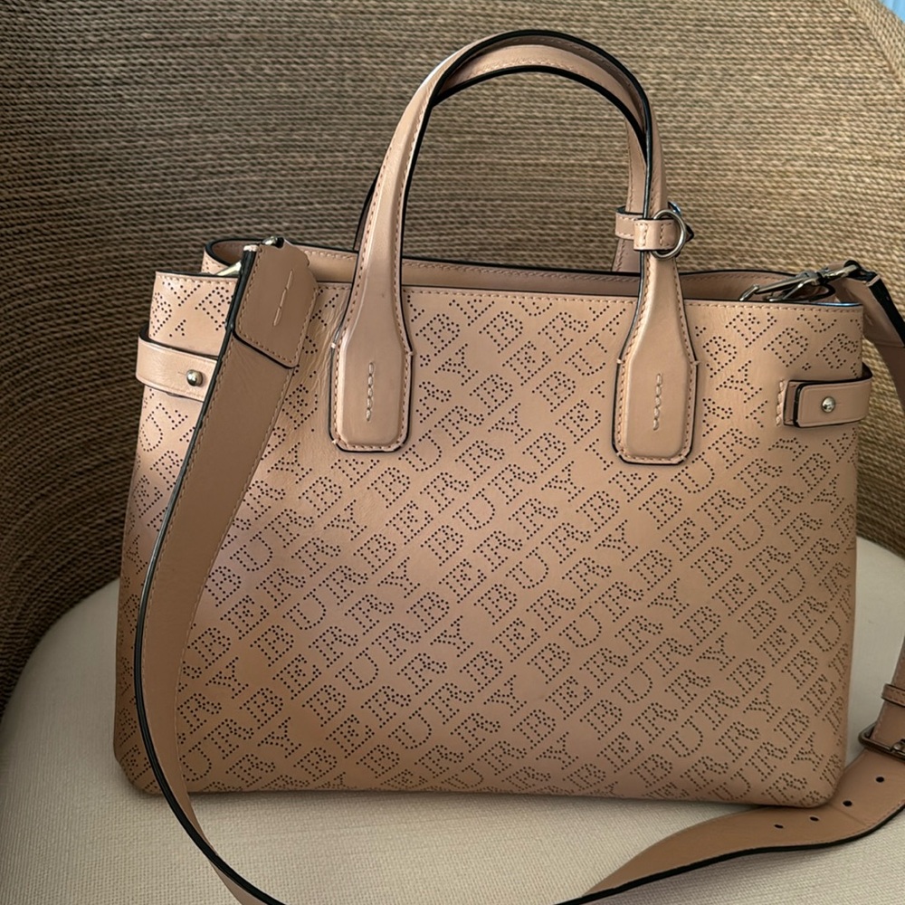 Burberry Pink Leather Tote Bag